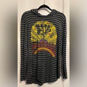 Black stripe hoodie over sized T